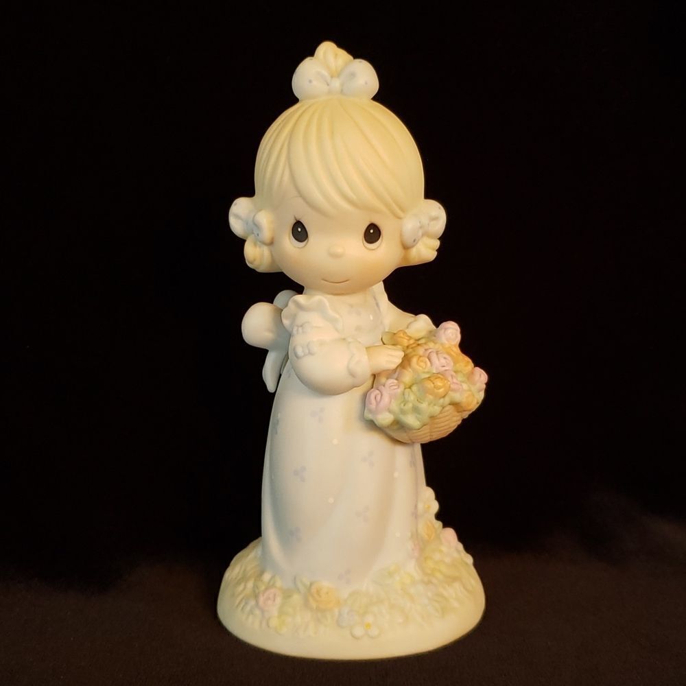 Vintage Precious Moments Porcelain Figurine 1994 "Take Time To Smell the Flowers